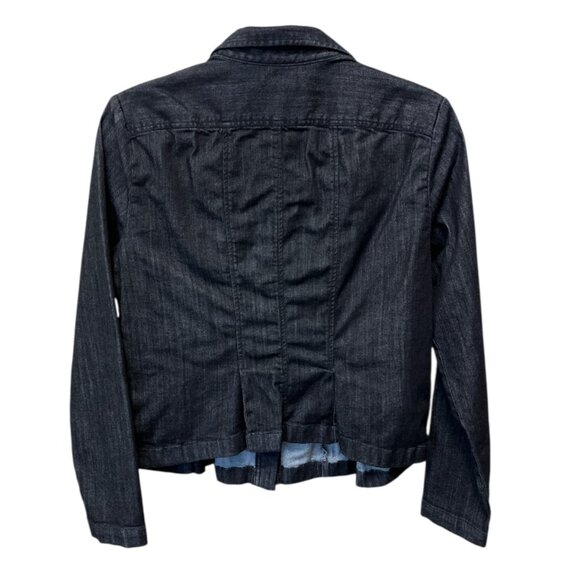 NIC + ZOE Dark Wash Peplum Denim Jacket Snap Front Medium - Picture 8 of 10
